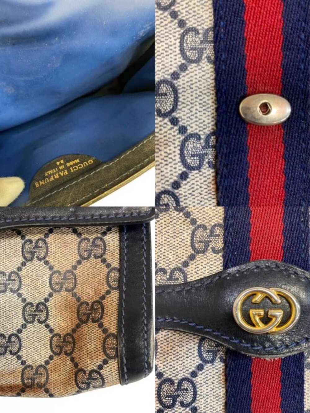 Gucci Vintage Vanity Makeup Pouch Second GG Pattern Sherry - Picture 8 of 8